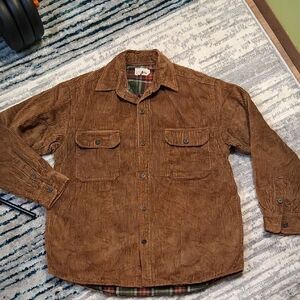 J. Crew Tan Corduroy Plaid Lined Shirt Jacket